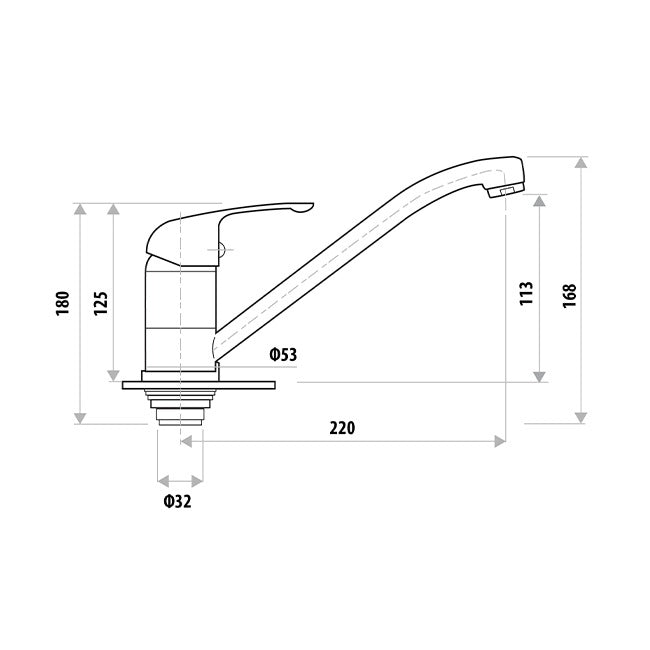 LINKWARE HELENA PROJECT SINK MIXER 180MM CHROME