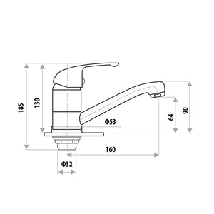 LINKWARE HELENA PROJECT BASIN MIXER SWIVEL SPOUT CHROME