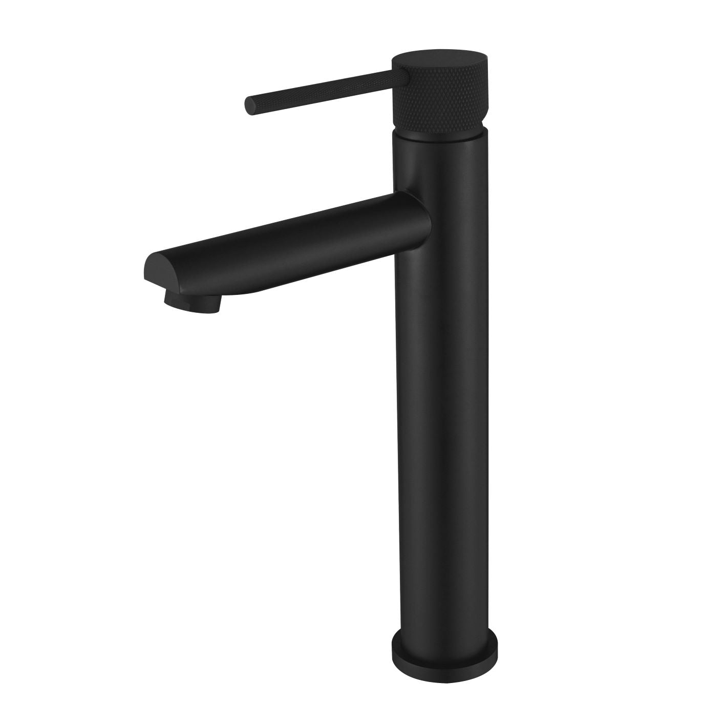 MODERN NATIONAL STAR MINI HIGH RISE TALL BASIN MIXER WITH KNURLED HANDLE 308MM MATTE BLACK