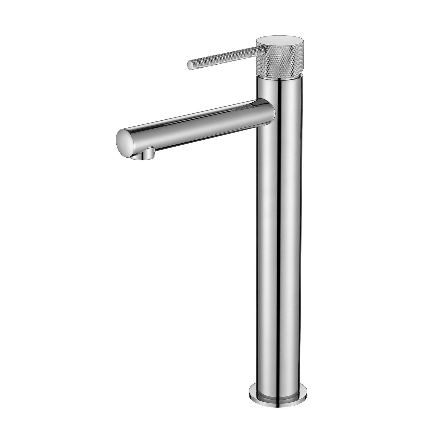 MODERN NATIONAL STAR MINI HIGH RISE TALL BASIN MIXER WITH KNURLED HANDLE 308MM CHROME