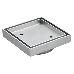 INFINITY SLIM SQUARE TILE INSERT FLOOR DRAIN 115MM BRUSHED NICKEL