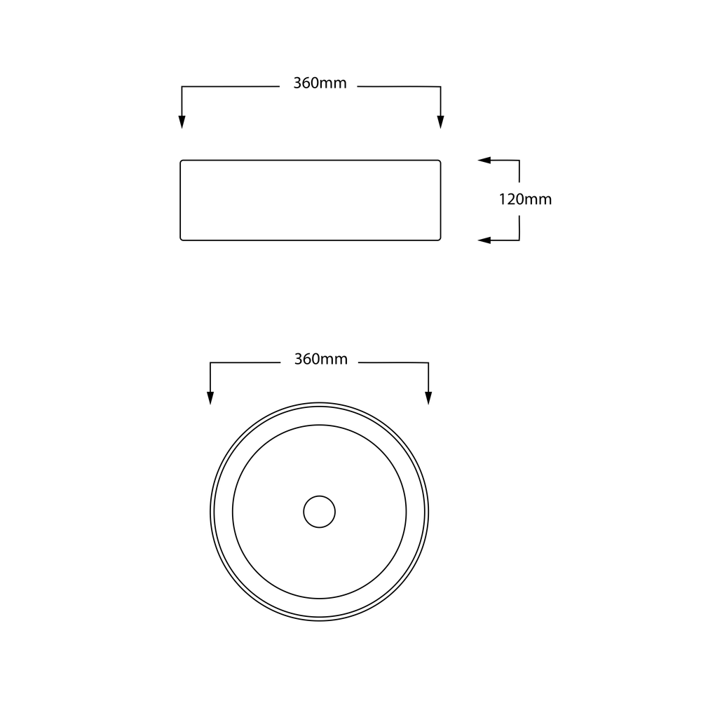 INFINITY ART BASIN CERAMIC MARBLE ROUND MATTE CARRARA 360MM
