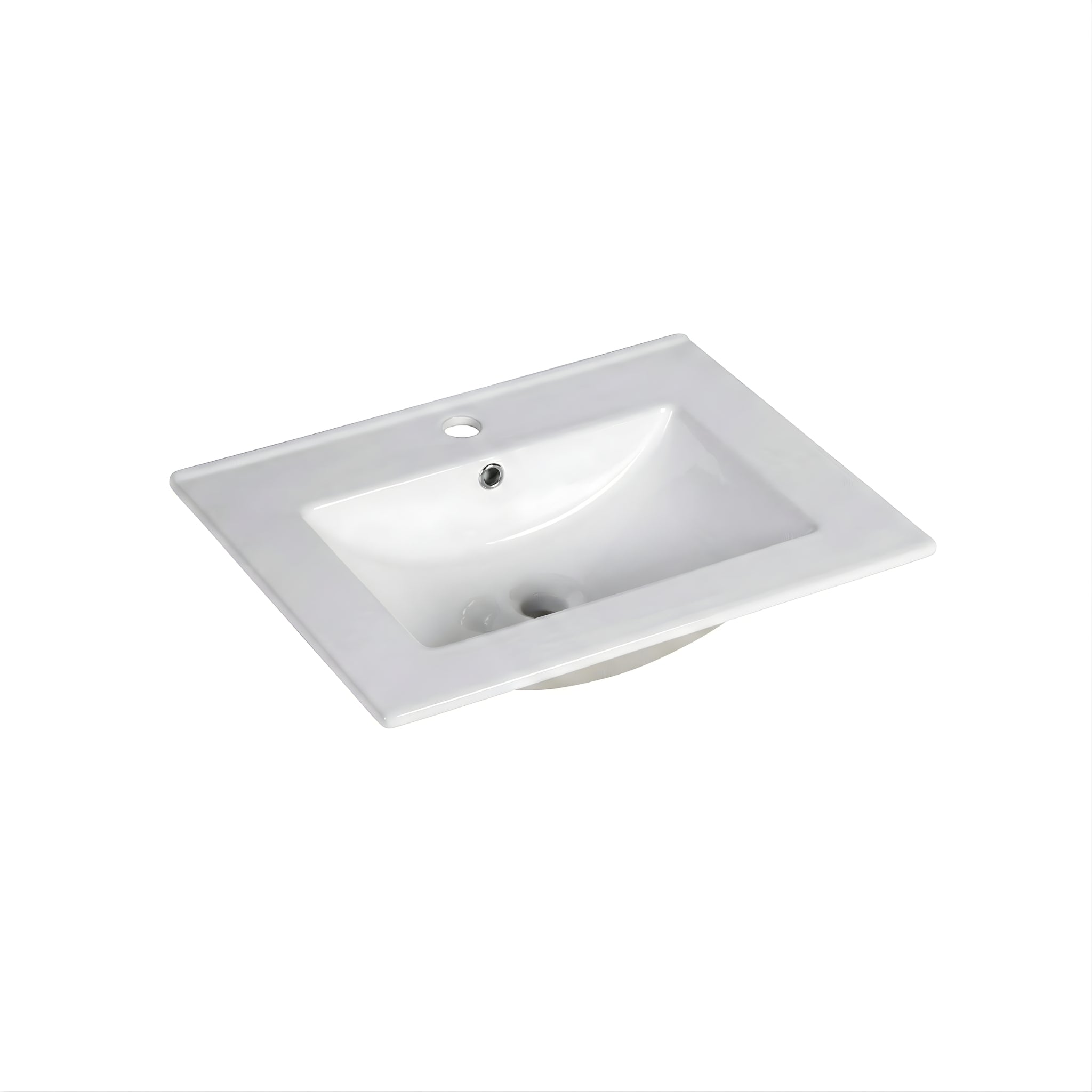INFINITY CERAMIC BASIN & TOP RECTANGULAR WHITE 610MM