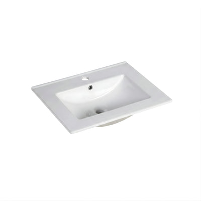 INFINITY CERAMIC BASIN & TOP RECTANGULAR WHITE 610MM