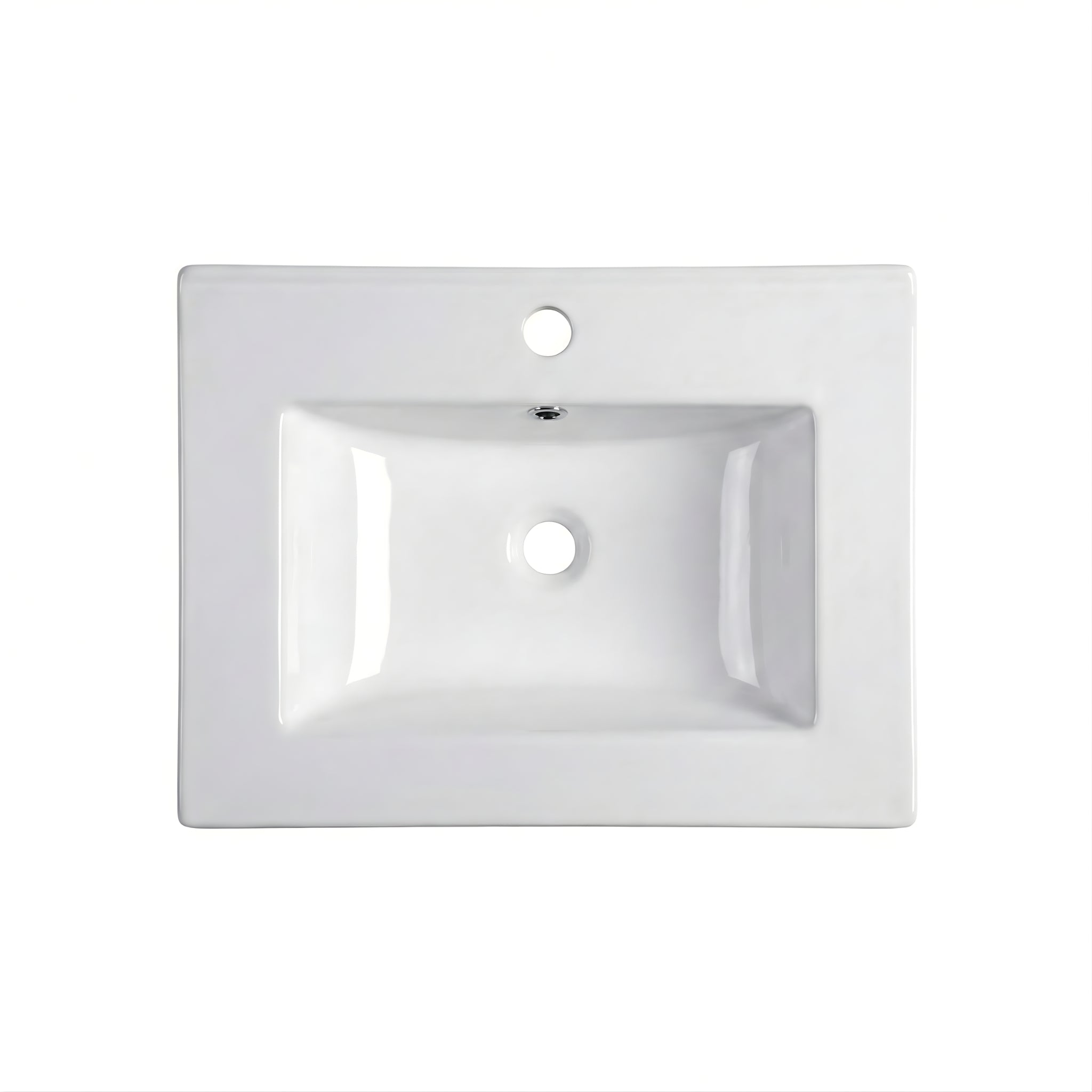 INFINITY CERAMIC BASIN & TOP RECTANGULAR WHITE 610MM