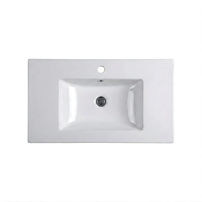 INFINITY CERAMIC BASIN & TOP RECTANGULAR WHITE 760MM