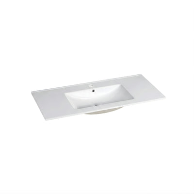 INFINITY CERAMIC BASIN & TOP RECTANGULAR WHITE 910MM