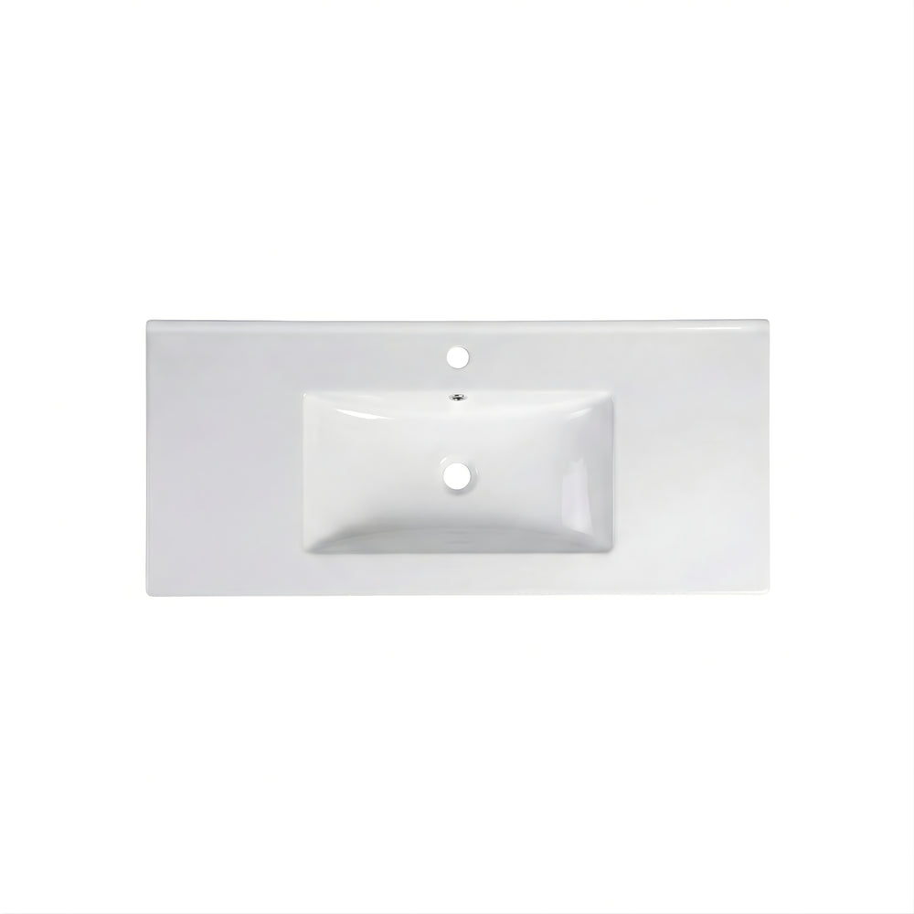 INFINITY CERAMIC BASIN & TOP RECTANGULAR WHITE 910MM