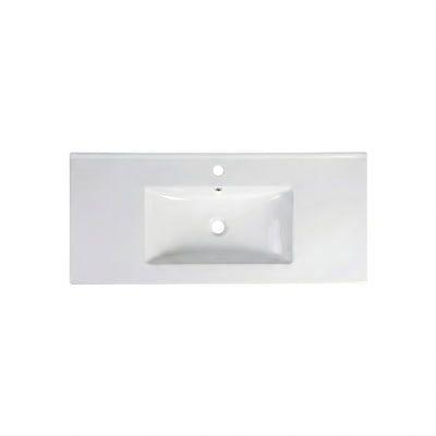 INFINITY CERAMIC BASIN & TOP RECTANGULAR WHITE 910MM