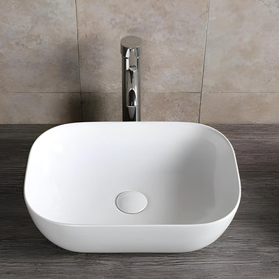INFINITY ABOVE COUNTER CERAMIC BASIN RECTANGULAR MATTE WHITE 460MM