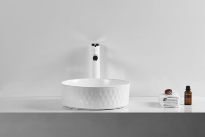 INFINITY CERAMIC BASIN ABOVE COUNTER ROUND MATTE WHITE 360MM