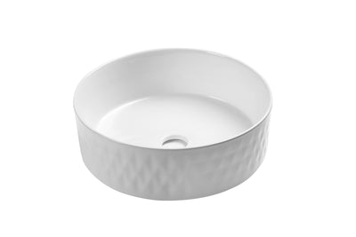 INFINITY CERAMIC BASIN ABOVE COUNTER ROUND GLOSS WHITE 360MM