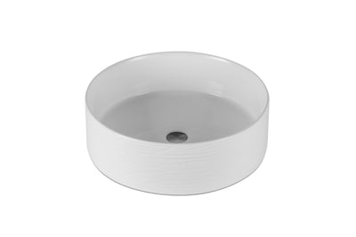 INFINITY CERAMIC BASIN ABOVE COUNTER ROUND GLOSS WHITE 400MM