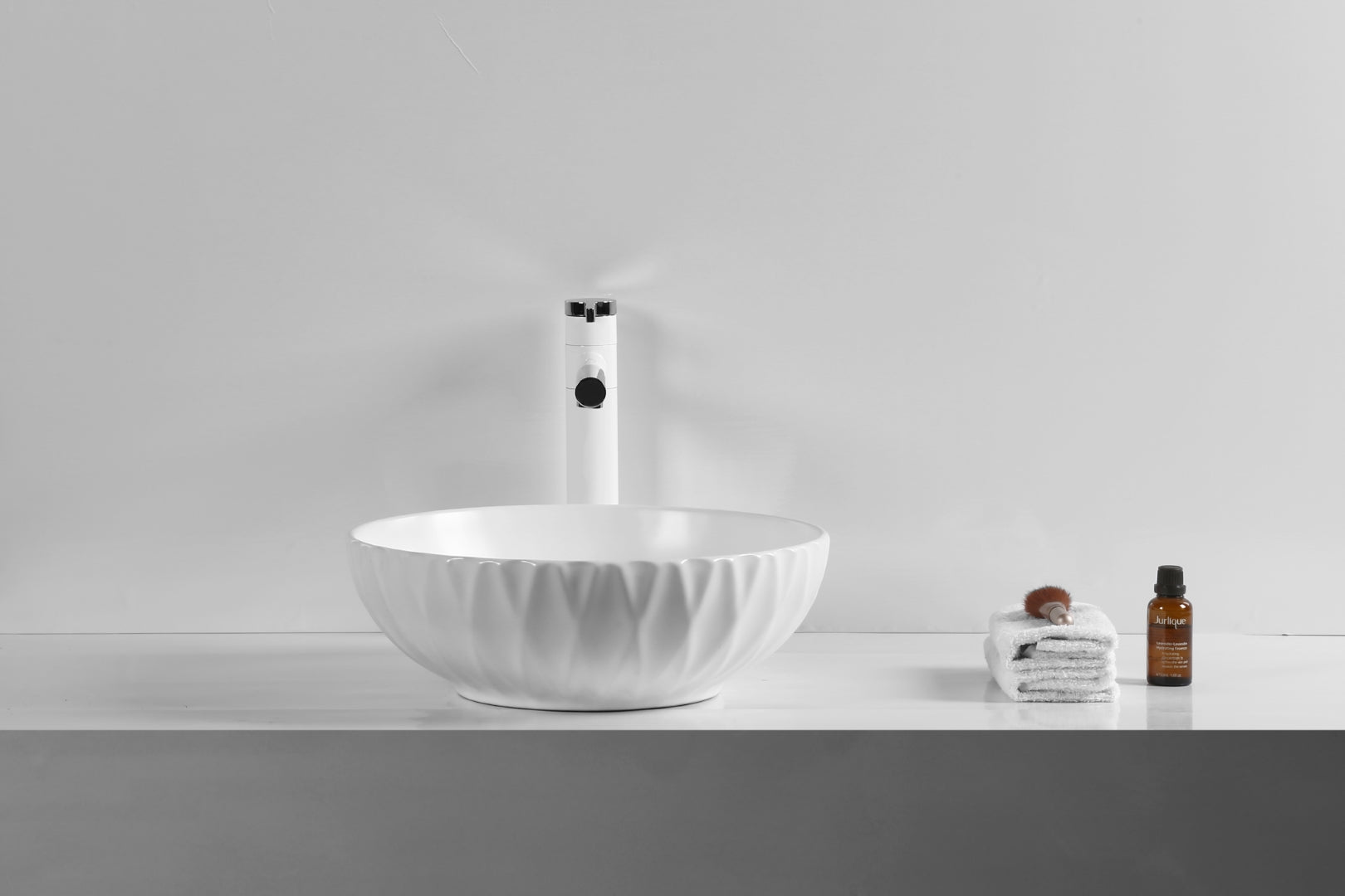 INFINITY CERAMIC BASIN ABOVE COUNTER ROUND MATTE WHITE 400MM