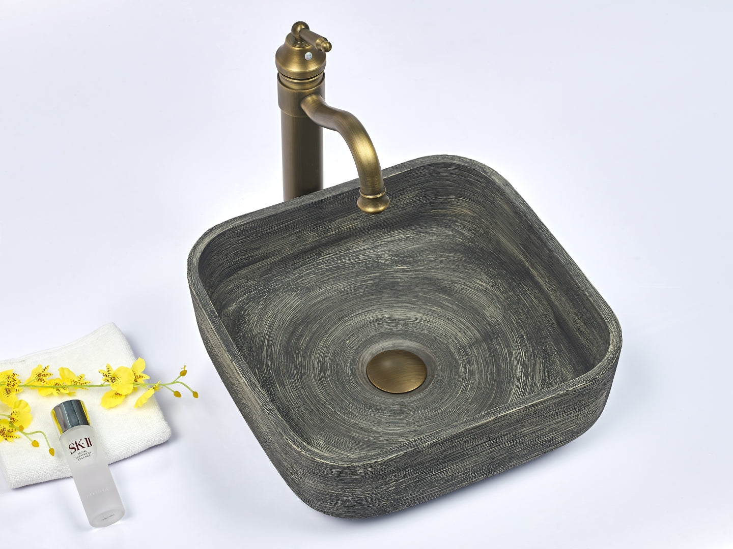 INFINITY ABOVE COUNTER BASIN SQUARE PORCELAIN 390MM