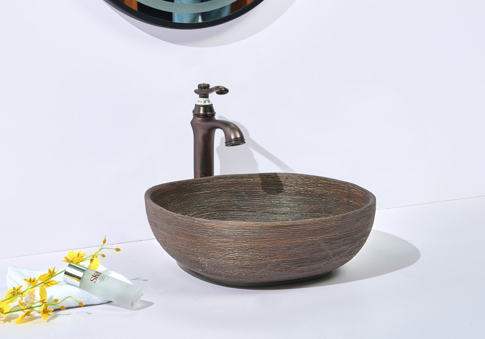 INFINITY ABOVE COUNTER BASIN ROUND PORCELAIN 440MM