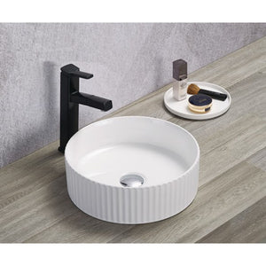 INFINITY ABOVE COUNTER CERAMIC BASIN ROUND GLOSS WHITE 360MM