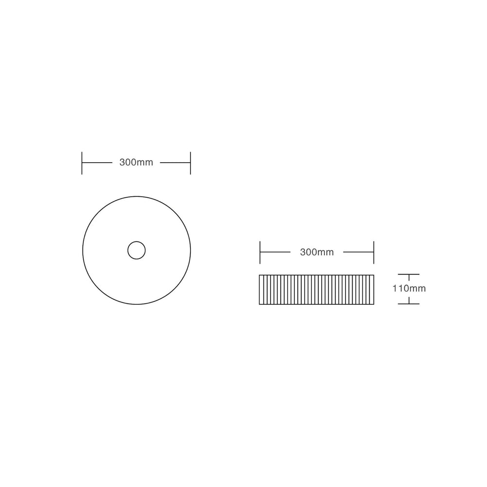 INFINITY ABOVE COUNTER CERAMIC BASIN ROUND GLOSS WHITE 300MM