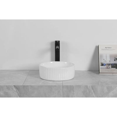INFINITY ABOVE COUNTER CERAMIC BASIN ROUND GLOSS WHITE 300MM