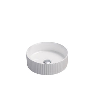 INFINITY ABOVE COUNTER CERAMIC BASIN ROUND GLOSS WHITE 360MM
