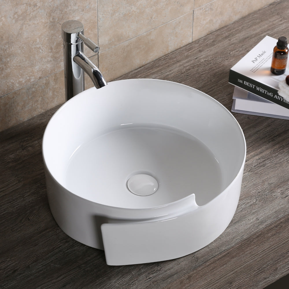 INFINITY ABOVE COUNTER BASIN ROUND GLOSS WHITE 440MM