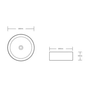 INFINITY CERAMIC BASIN ABOVE COUNTER ROUND MATTE WHITE 300MM