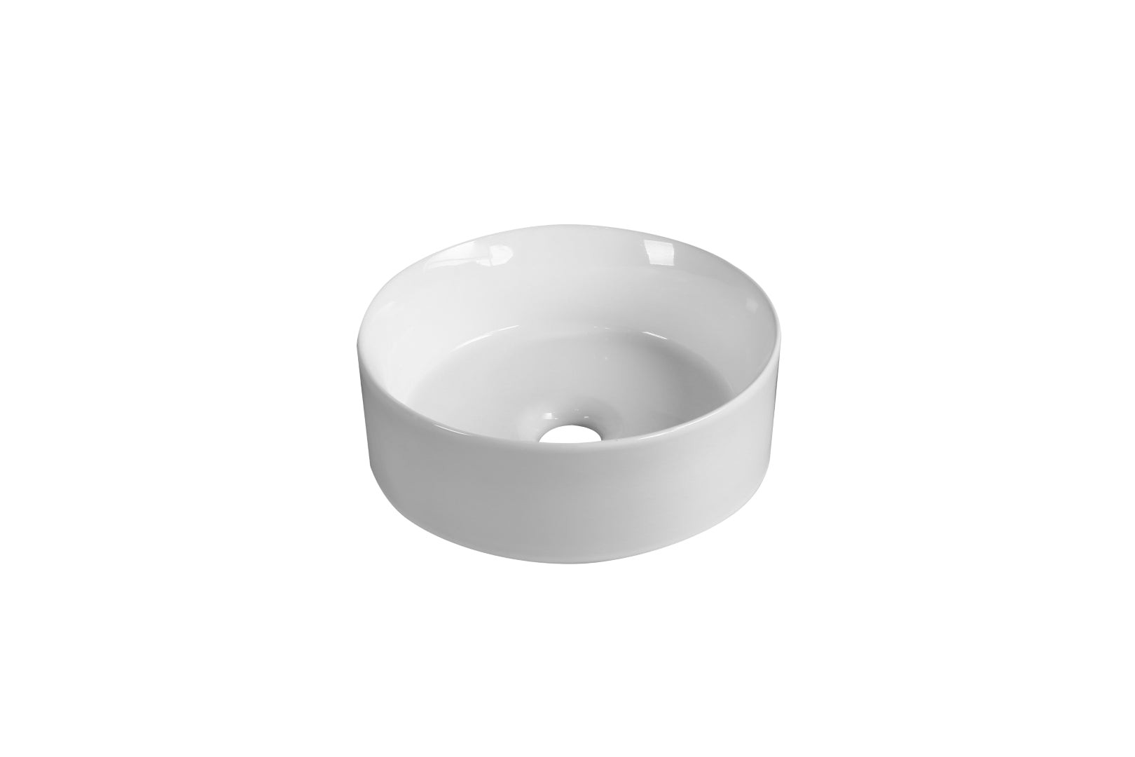 INFINITY CERAMIC BASIN ABOVE COUNTER ROUND GLOSS WHITE 310MM