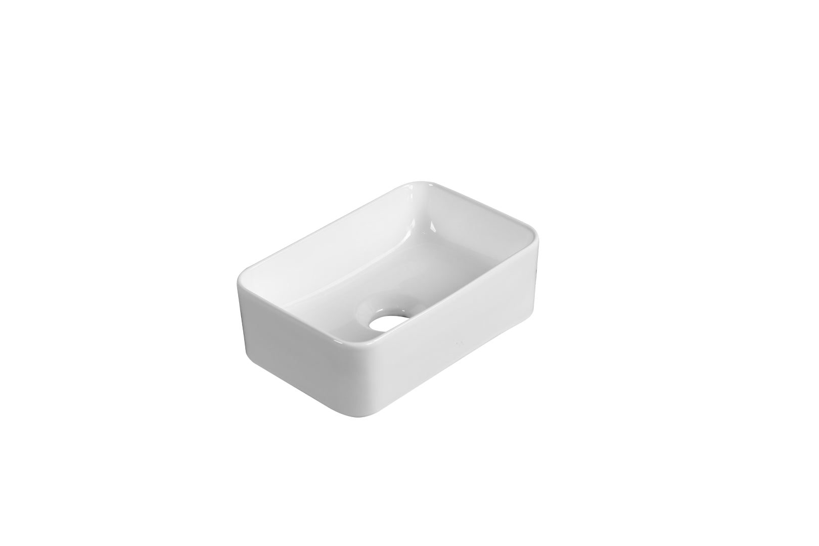 INFINITY CERAMIC BASIN ABOVE COUNTER RECTANGULAR GLOSS WHITE 300MM