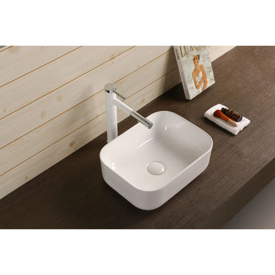 INFINITY ABOVE COUNTER CERAMIC BASIN RECTANGULAR GLOSS WHITE 400MM