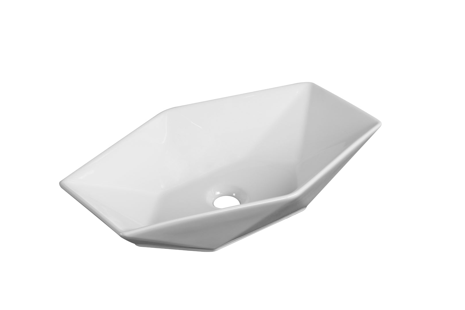 INFINITY CERAMIC BASIN ABOVE COUNTER RECTANGULAR GLOSS WHITE 565MM