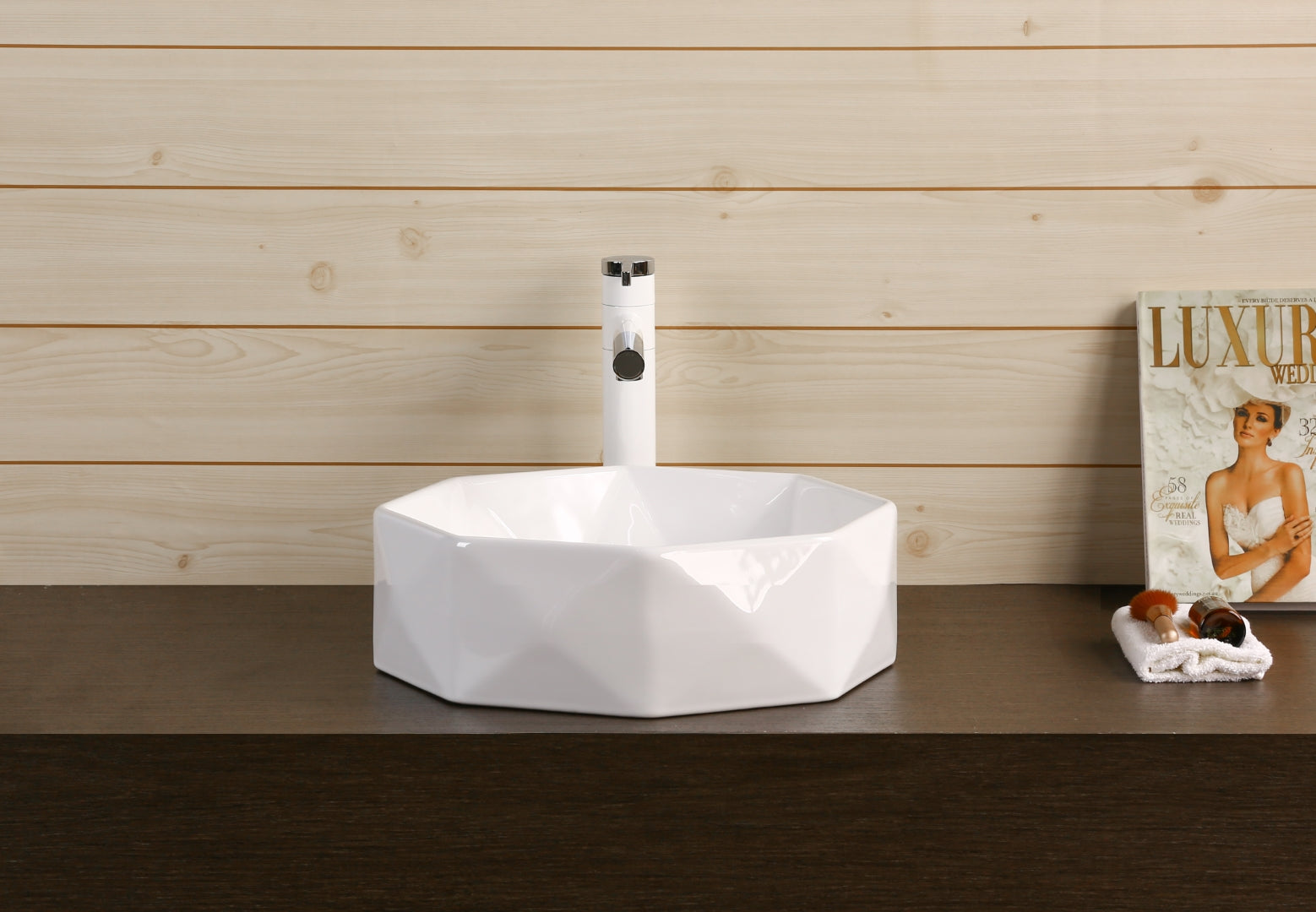 INFINITY CERAMIC BASIN ABOVE COUNTER ROUND GLOSS WHITE 420MM