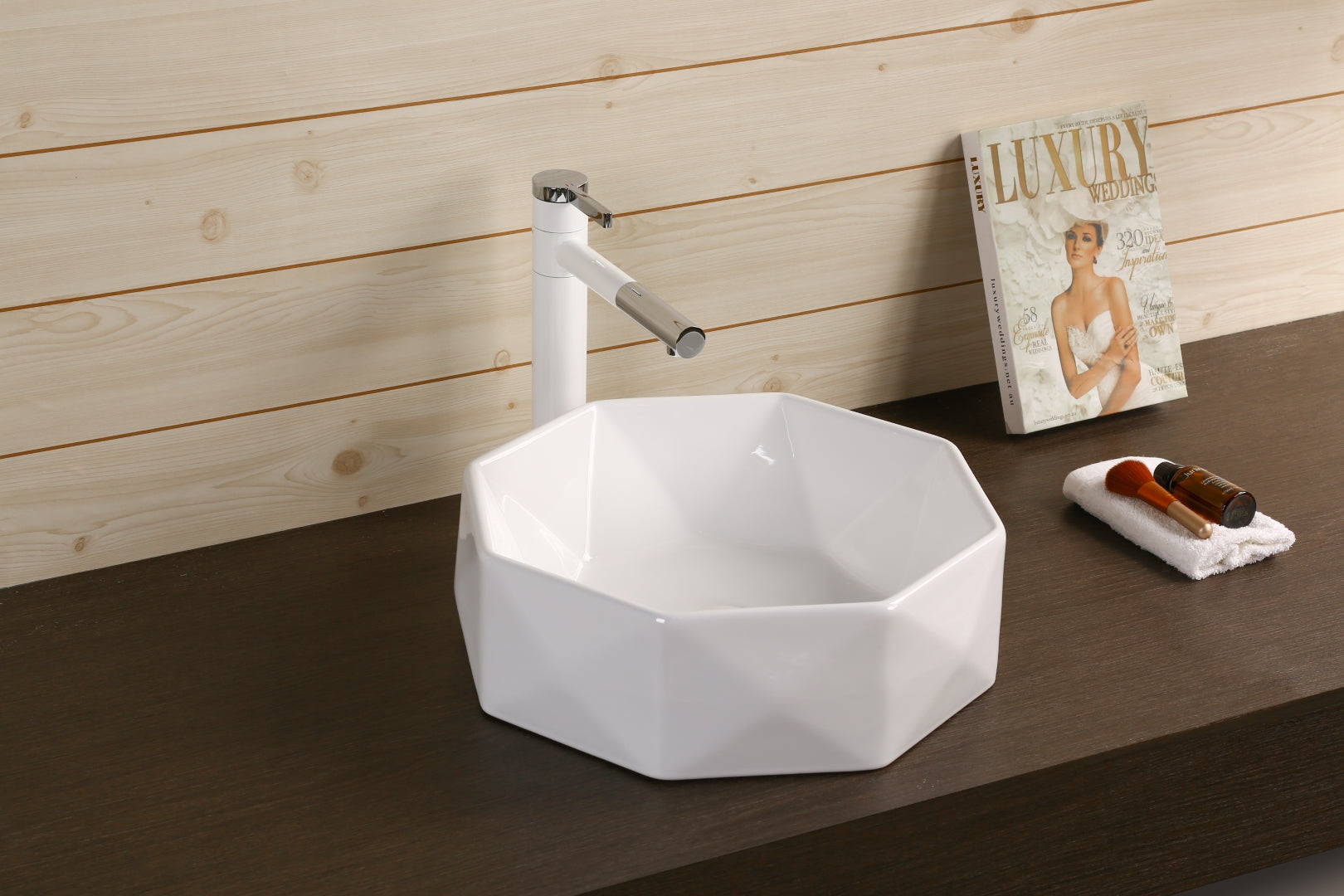 INFINITY CERAMIC BASIN ABOVE COUNTER ROUND GLOSS WHITE 420MM