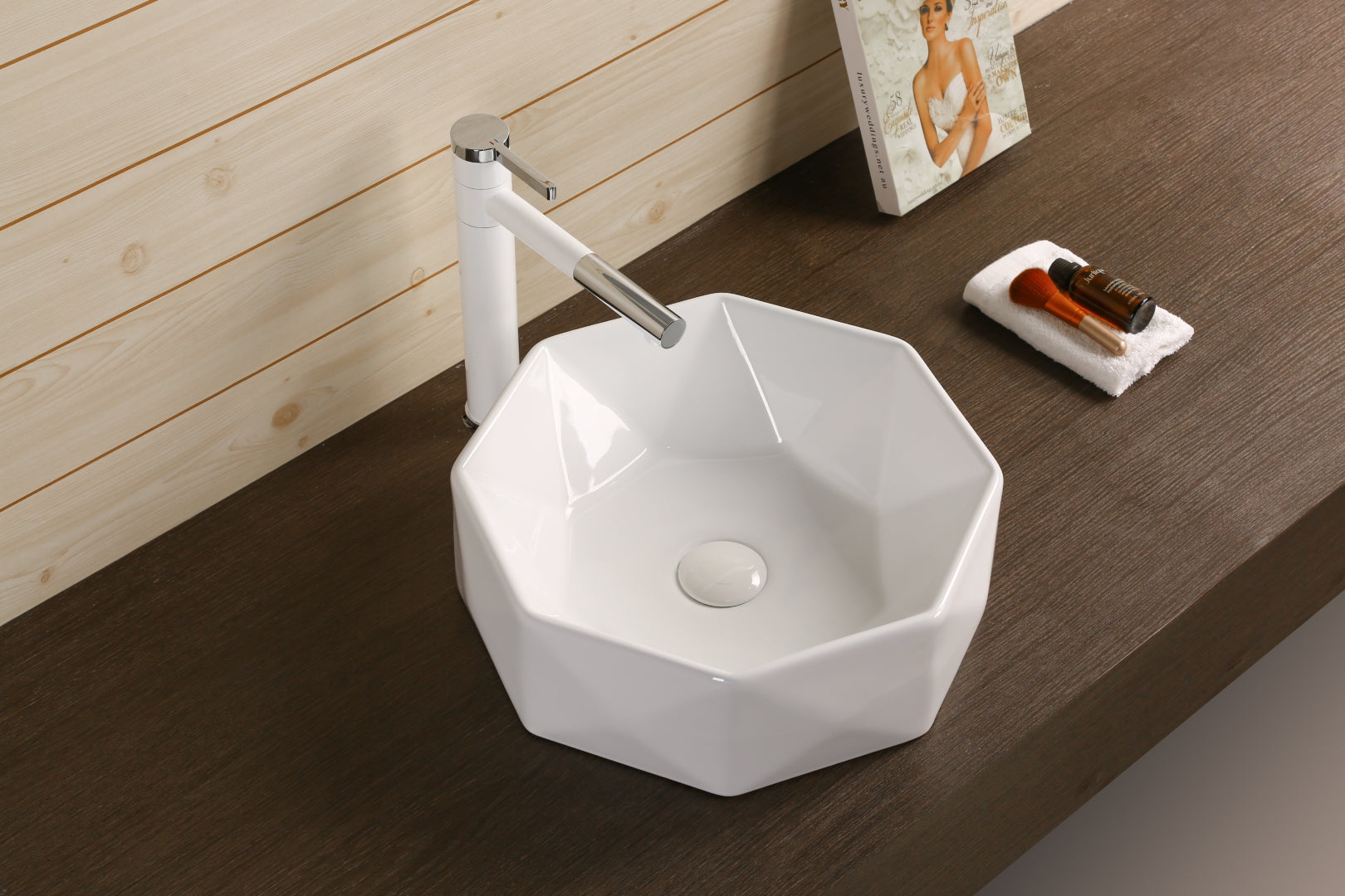 INFINITY CERAMIC BASIN ABOVE COUNTER ROUND GLOSS WHITE 420MM