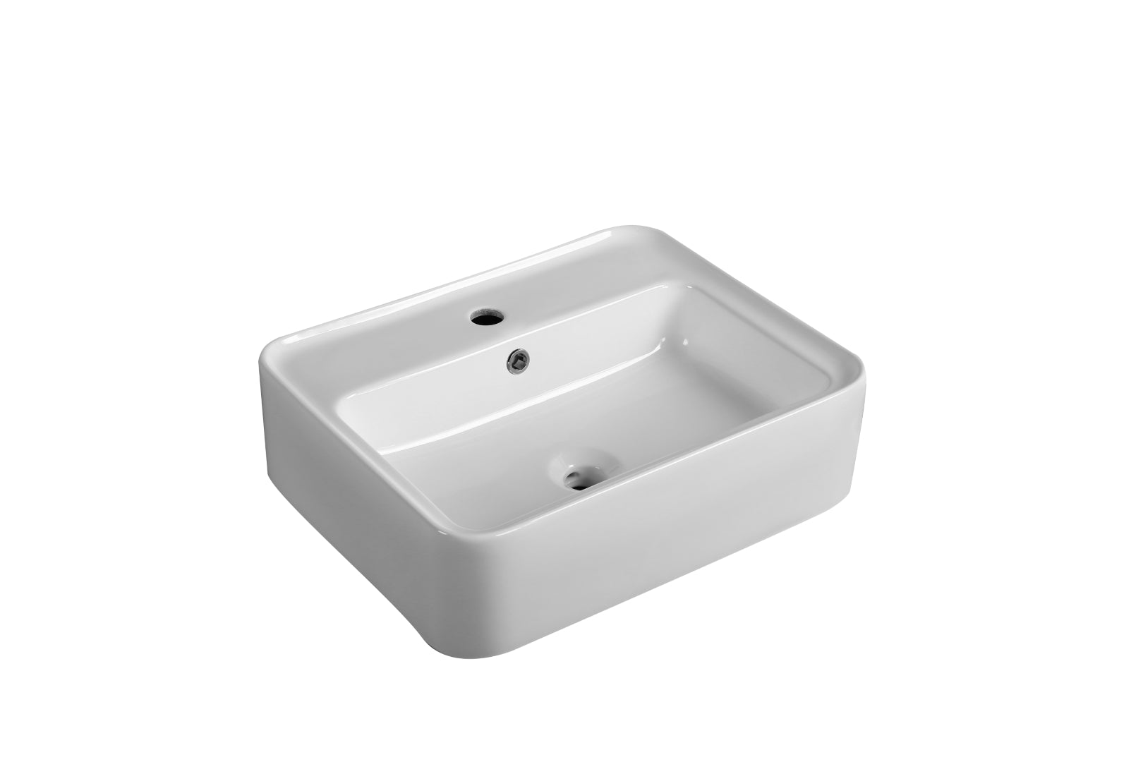 INFINITY CERAMIC BASIN ABOVE COUNTER RECTANGULAR GLOSS WHITE 530MM