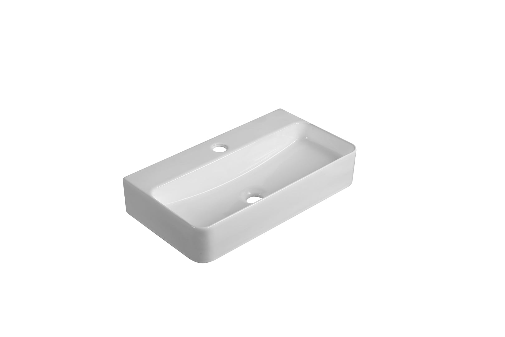 INFINITY CERAMIC BASIN ABOVE COUNTER RECTANGULAR GLOSS WHITE 530MM