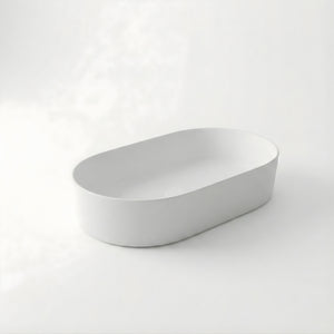 INFINITY CERAMIC BASIN ABOVE COUNTER OVAL MATTE WHITE 520MM