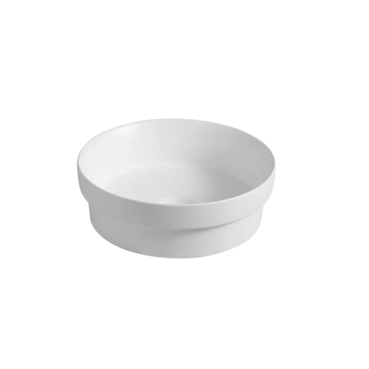 INFINITY ABOVE COUNTER AND DROP-IN CERAMIC BASIN ROUND MATTE WHITE 360MM
