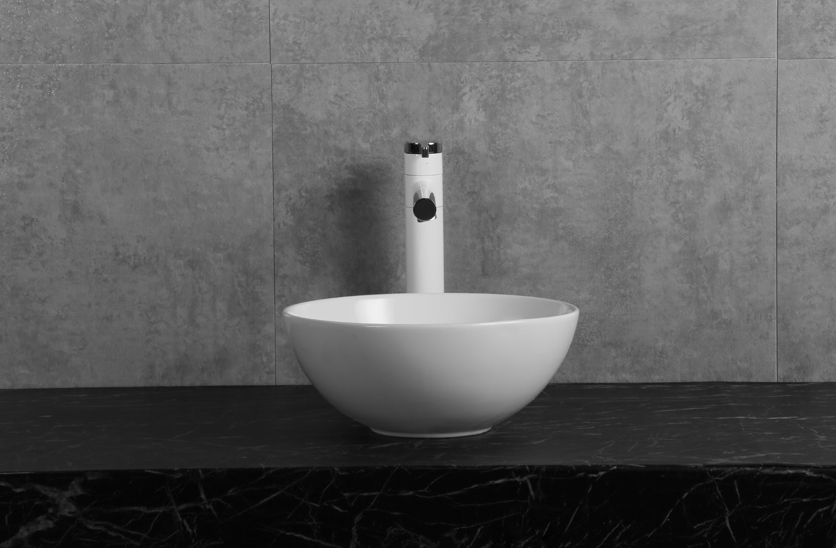 INFINITY CERAMIC BASIN ABOVE COUNTER ROUND GLOSS WHITE 320MM