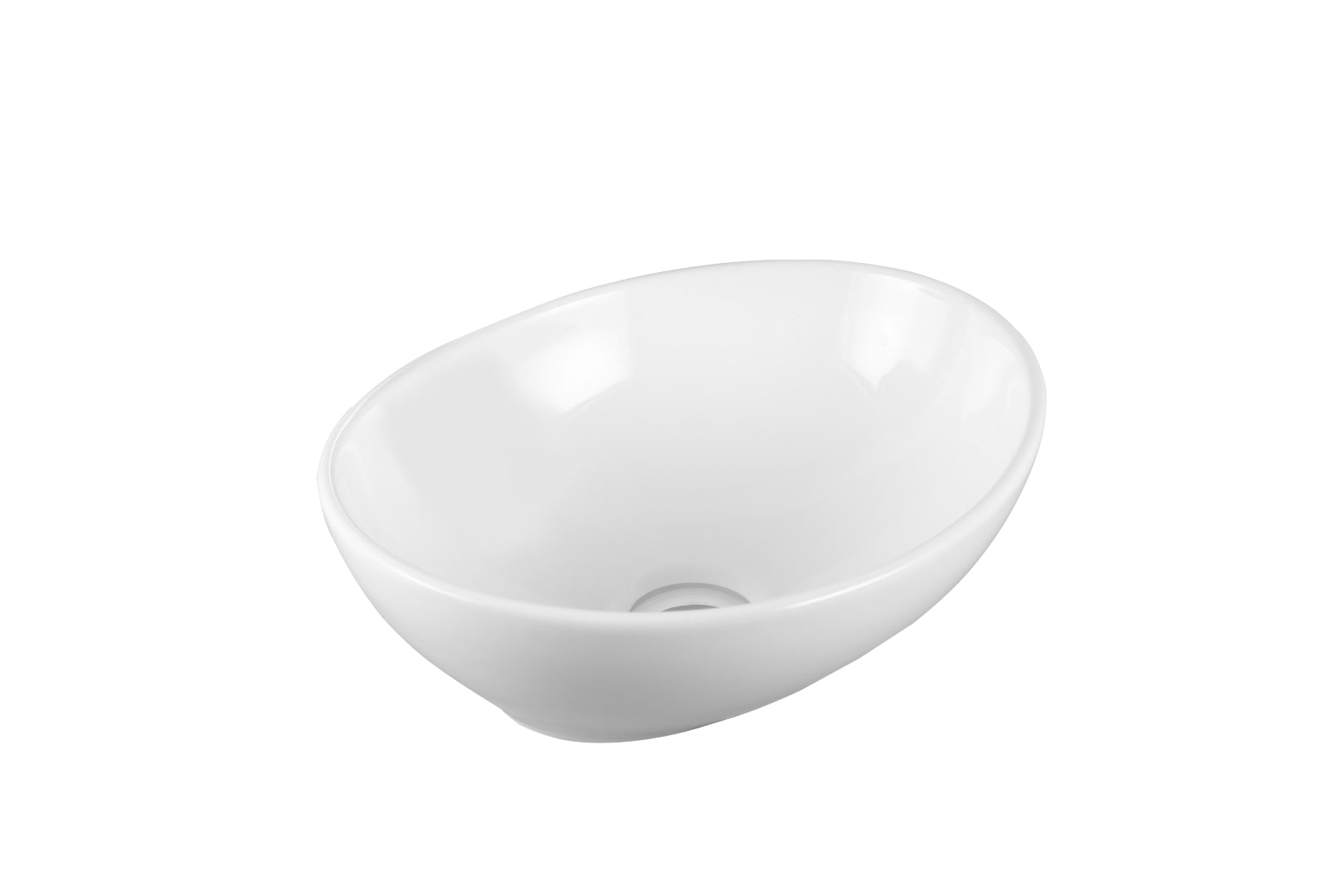 INFINITY CERAMIC BASIN ABOVE COUNTER OVAL GLOSS WHITE 410MM