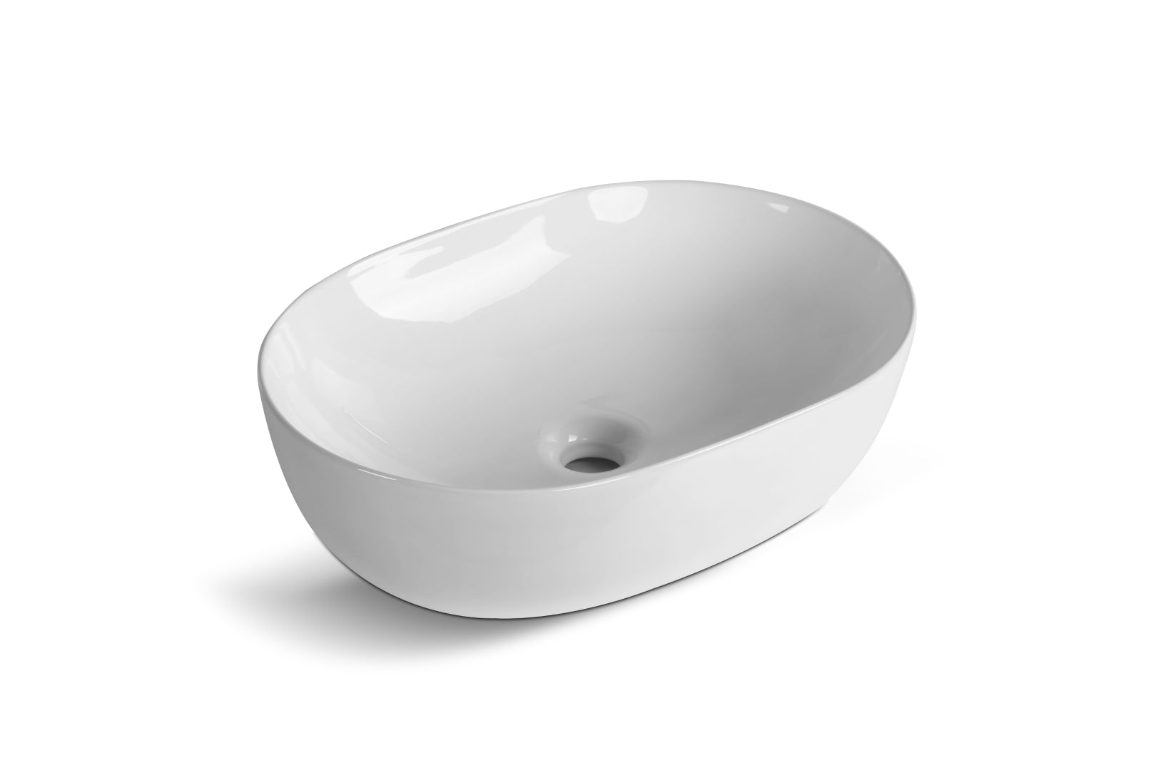INFINITY CERAMIC BASIN ABOVE COUNTER OVAL GLOSS WHITE 490MM