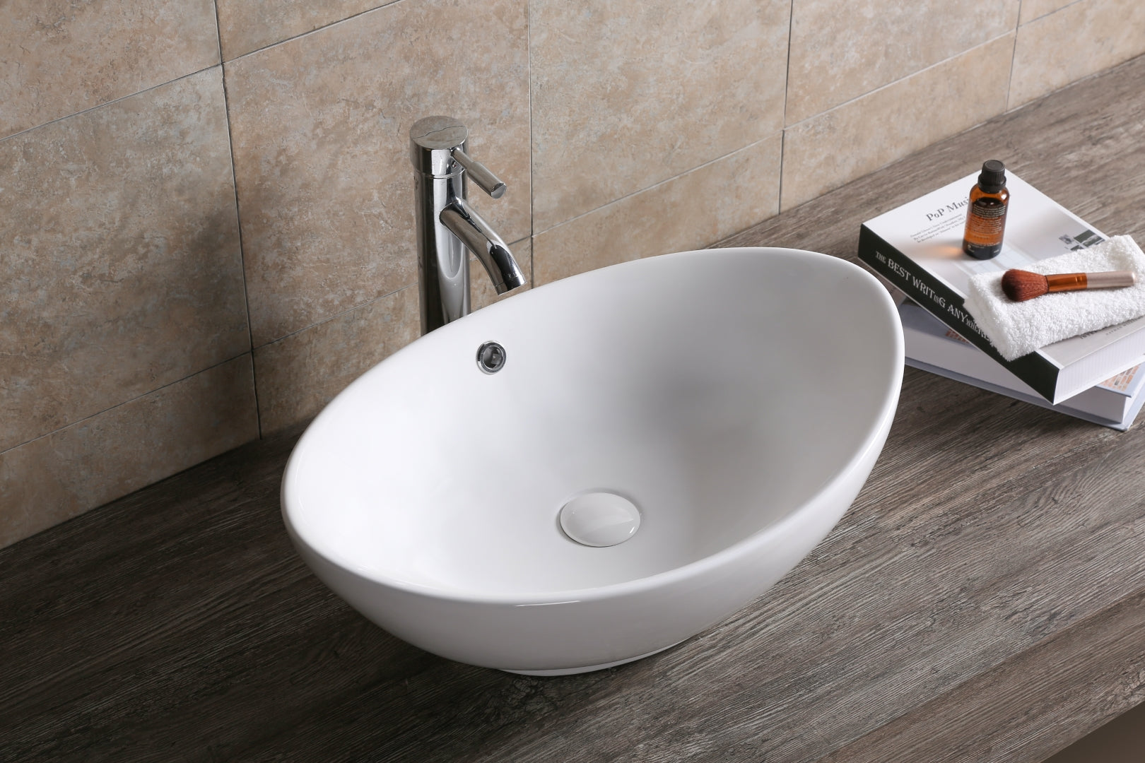 INFINITY CERAMIC BASIN OVAL GLOSS WHITE 590MM