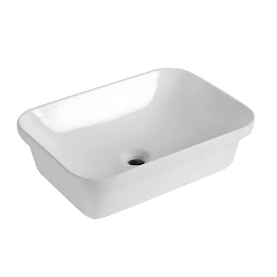 INFINITY ABOVE COUNTER CERAMIC BASIN RECTANGULAR GLOSS WHITE 528MM