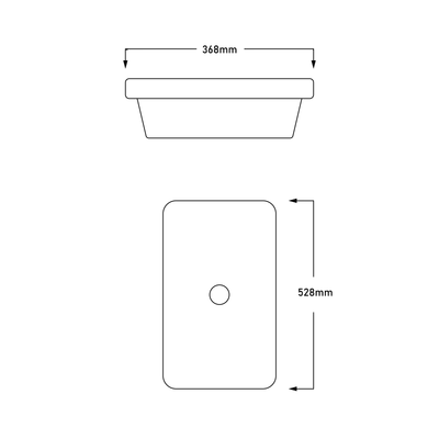 INFINITY ABOVE COUNTER CERAMIC BASIN RECTANGULAR GLOSS WHITE 528MM