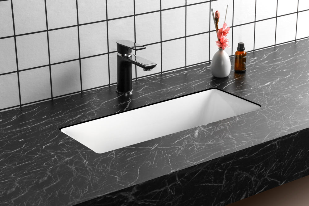 INFINITY CERAMIC BASIN RECTANGULAR GLOSS WHITE 475MM