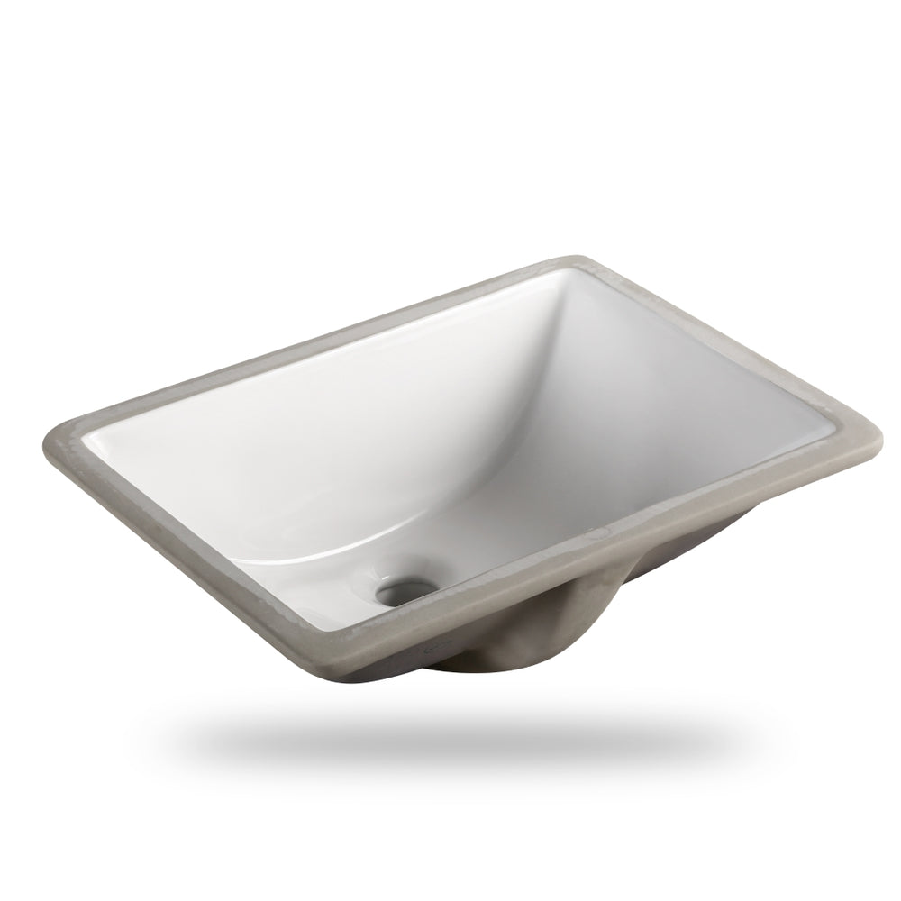 INFINITY CERAMIC BASIN RECTANGULAR GLOSS WHITE 475MM