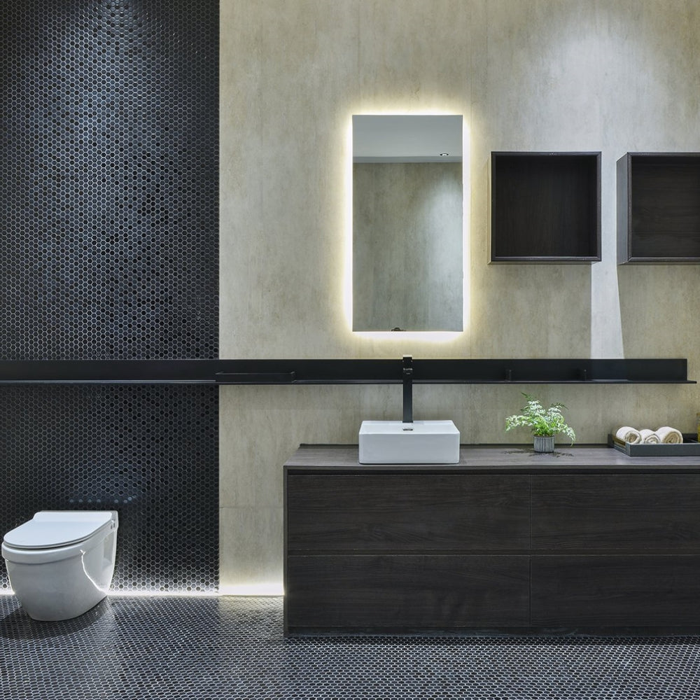 INFINITY CERAMIC BASIN RECTANGULAR WHITE 420MM