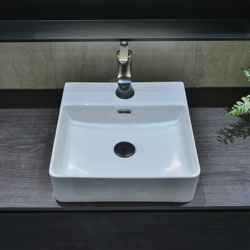 INFINITY CERAMIC BASIN RECTANGULAR WHITE 420MM