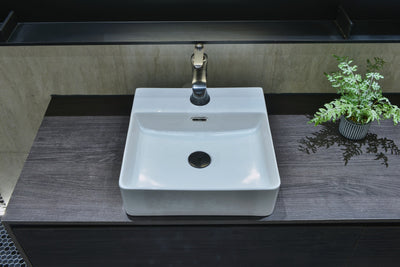 INFINITY CERAMIC BASIN RECTANGULAR WHITE 420MM