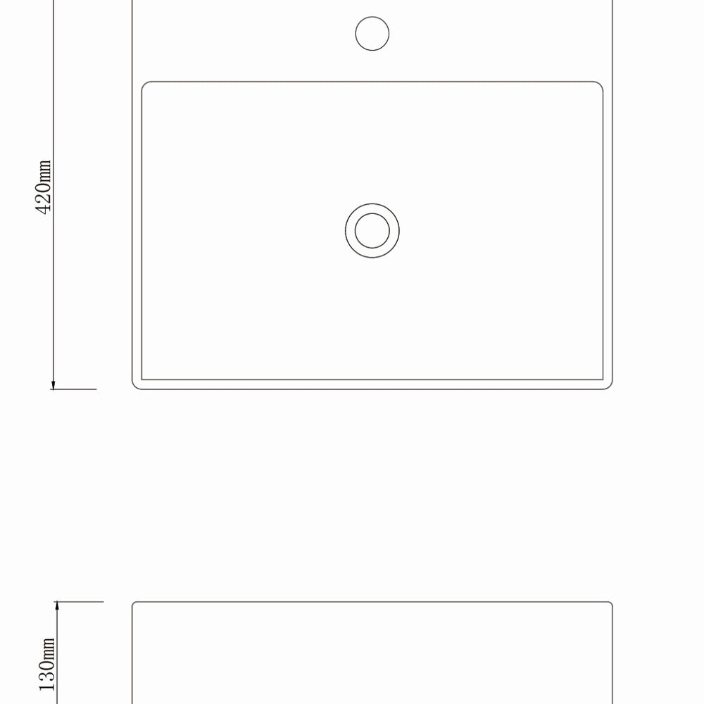 INFINITY CERAMIC BASIN RECTANGULAR WHITE 500MM