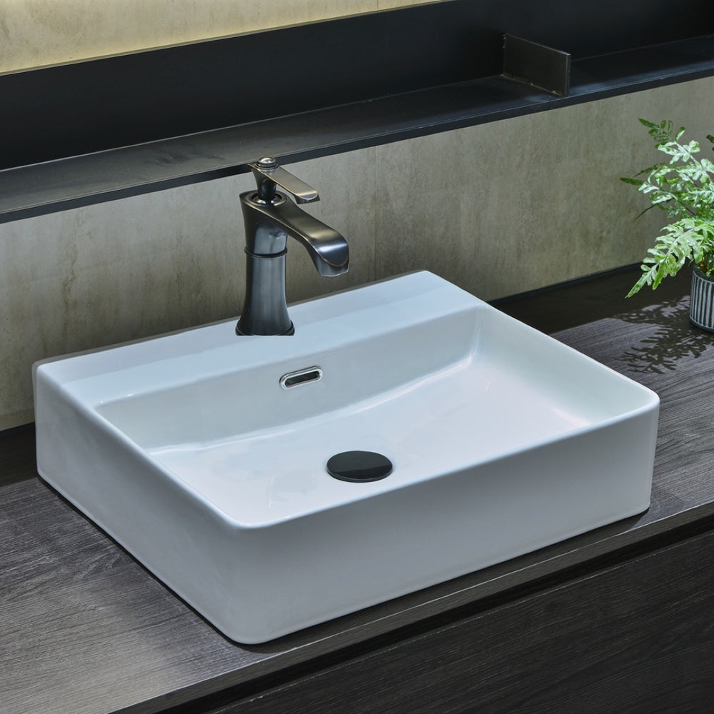 INFINITY CERAMIC BASIN RECTANGULAR WHITE 500MM